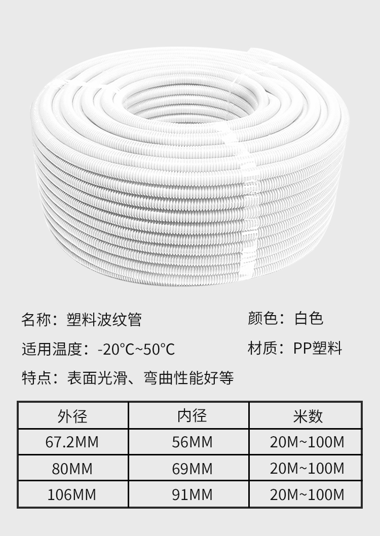 訊浦 塑料波紋管 防水阻燃加厚PP材質(zhì) 電線電纜保護(hù)軟管白色 20~100米_所有產(chǎn)品_第9張_鄭州訊浦信息技術(shù)有限公司 訊浦 塑料波紋管 防水阻燃加厚PP材質(zhì) 電線電纜保護(hù)軟管白色 20~100米_http://m.oann34.cn_所有產(chǎn)品_第9張