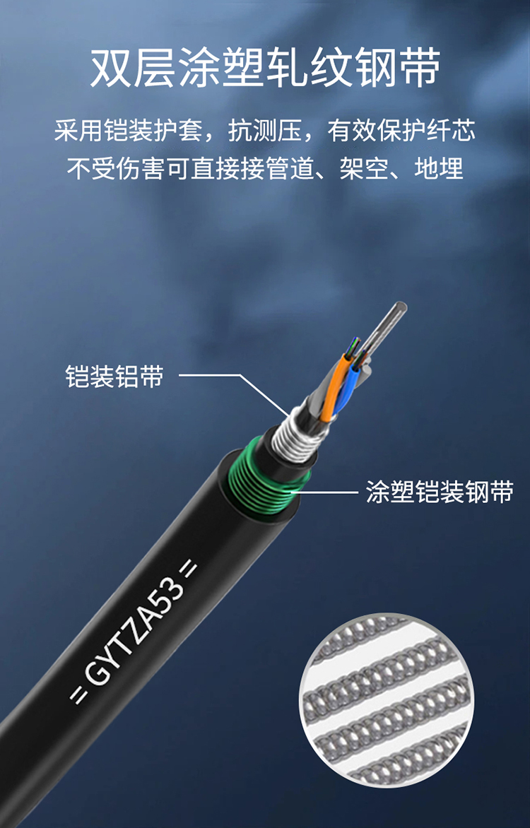 訊浦 GYTZA53 4芯-96芯光纜 阻燃直埋光纜 100米起售，可整軸訂做_http://m.oann34.cn_所有產(chǎn)品_第5張