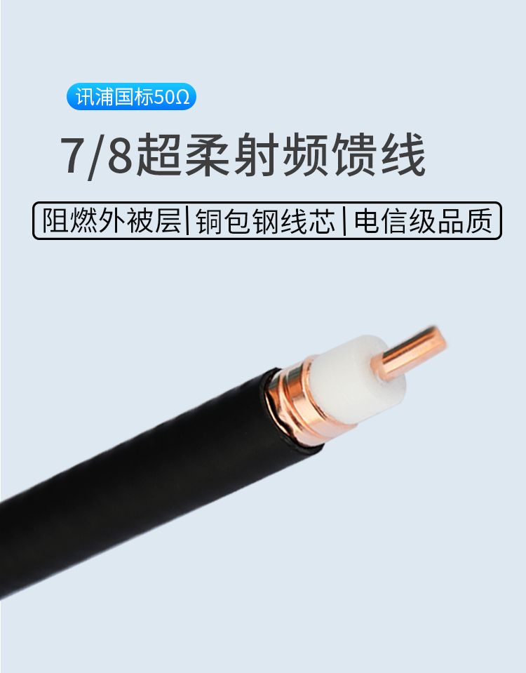 訊浦 饋線 7/8射頻饋線XRCAY50-22 50歐姆 線芯直徑9.1mm_http://m.oann34.cn_饋線_第1張