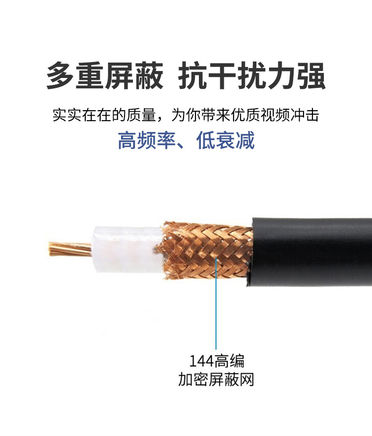 訊浦 SYV50-7射頻線饋線單屏蔽/雙屏蔽 RG213高頻線 銅芯直徑7*0.76mm 100米/卷_http://m.oann34.cn_所有產(chǎn)品_第2張