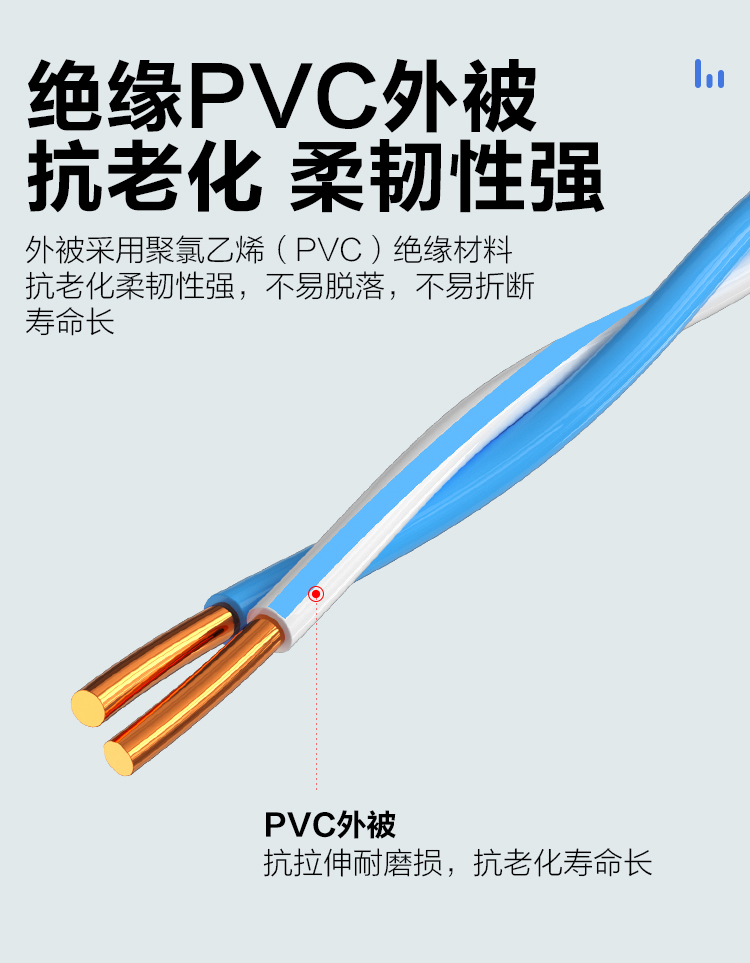 訊浦 藍白電話線 0.4純無氧銅雙絞線 2芯 100米/卷_http://m.oann34.cn_所有產(chǎn)品_第5張