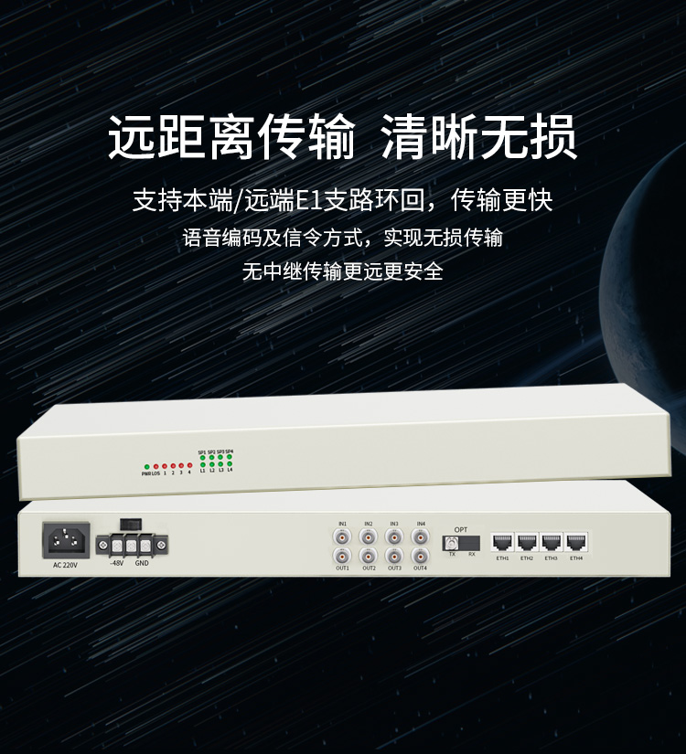 訊浦 PDH光端機 4E1+4路百兆物理隔離網(wǎng)絡(luò) 單模單纖FC接口20公里機架式雙電源1對 XN-4E1-4Q-FC_http://m.oann34.cn_所有產(chǎn)品_第5張